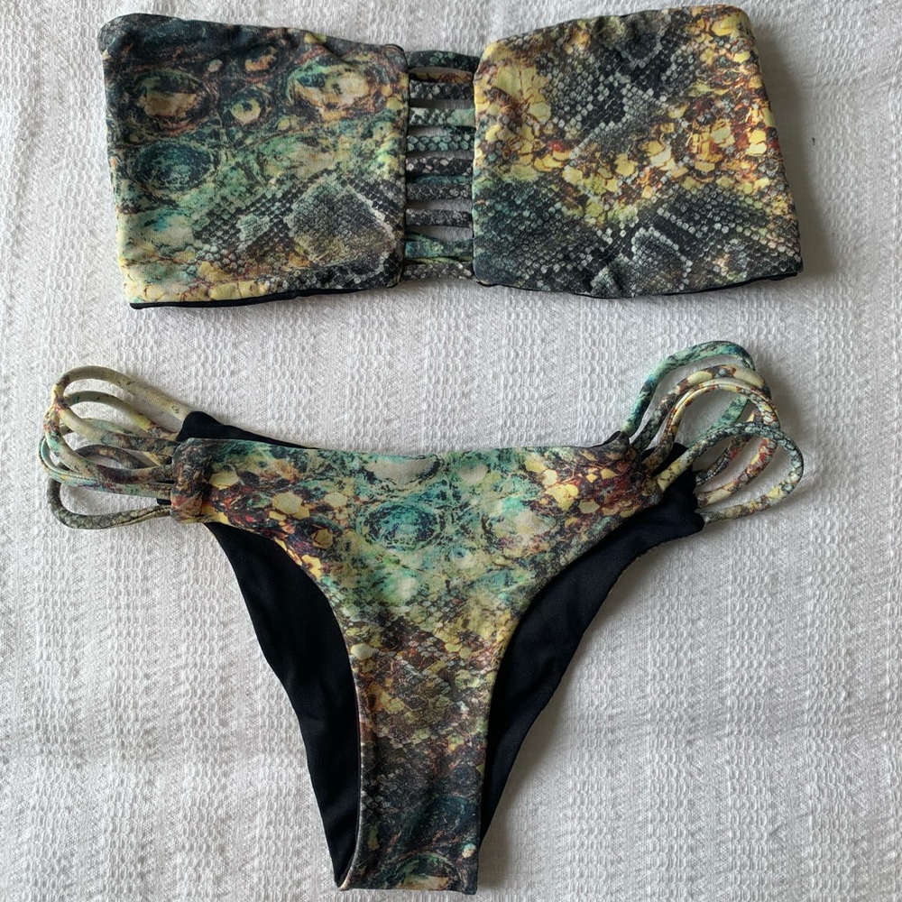 San Lorenzo reversible bandeau bikini